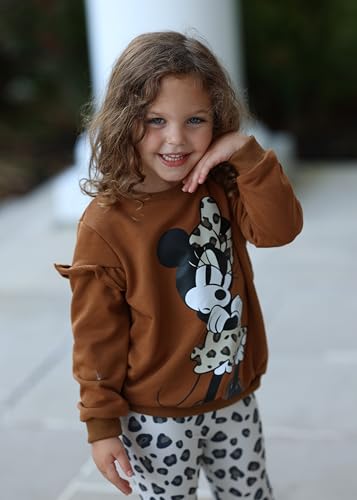 Image of Disney Frozen Minnie Mouse Stitch Princess Fall Toddler Girl Outfit 2 Piece Girl Clothes Long Sleeve Sweatshirt and Leggings