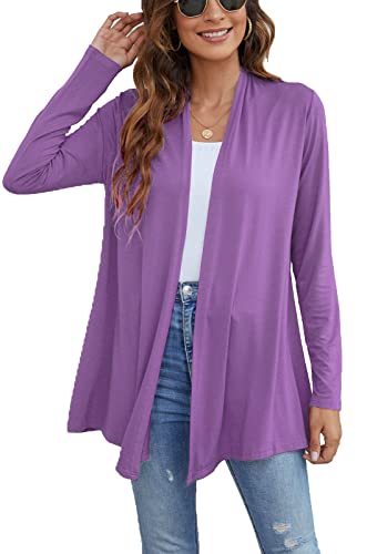 Image of Ladlop Women's Lightweight Open Front Cardigans Long Sleeve Casual Soft Drape Fall Cardigan