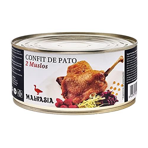 MALVASIA, Confit anatra cosce d'anatra, prodotto fatto a mano, senza glutine, scatola rotonda con 2 pezzi
