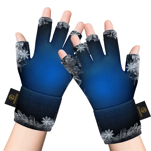highco 2 Pack Ice Gloves for Arthritis Hands Pain Relief Adjustable Hand Ice Pack for Hot & Cold Therapy Reusable Gel Compression Finger Wrist Brace for Tendinitis Carpal Tunnel Swelling (M(2PCS))