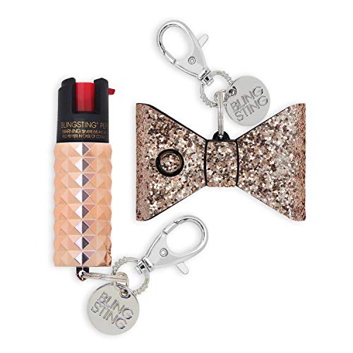 BlingSting Self Defense Set for Women - Maximum Strength Pepper Spray with UV