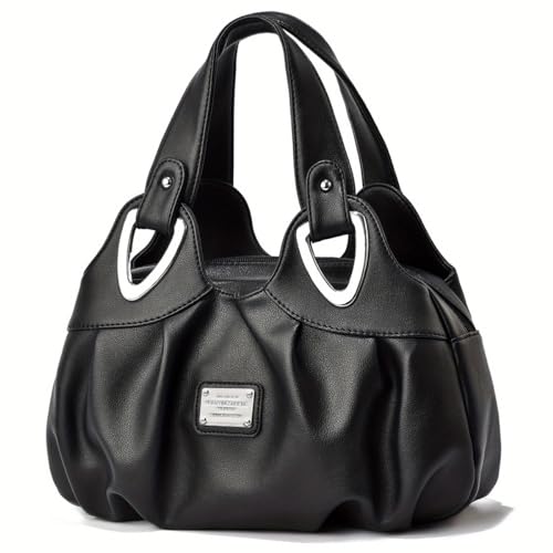 Image of Fashion Vegan Leather Handbag for Women Multi Pocket Large Tote Bags Satchel Printed Purses Soft Hobo Bag