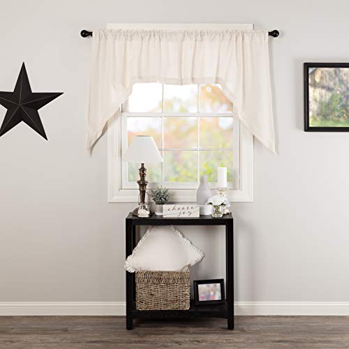 VHC-Brands-Burlap-Antique-White-Farmhouse-Kitchen-Curtain-Rod-Solid-Color-Swag-Pair-2-Pieces-36-x-36-inches VHC Brands Burlap Antique White Farmhouse Kitchen Curtain Rod Solid Color Swag Pair 2 Pieces 36 x 36 inches