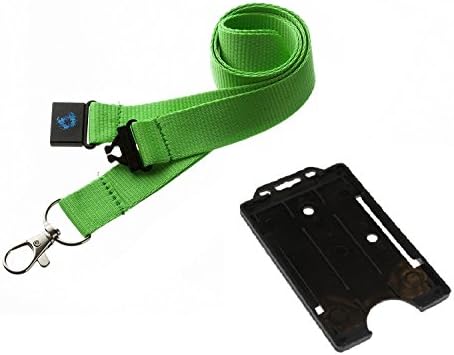 20mm Lanyard with Safety Break Away and Matching Single Vertical Card Holder (Dog Paw & White)