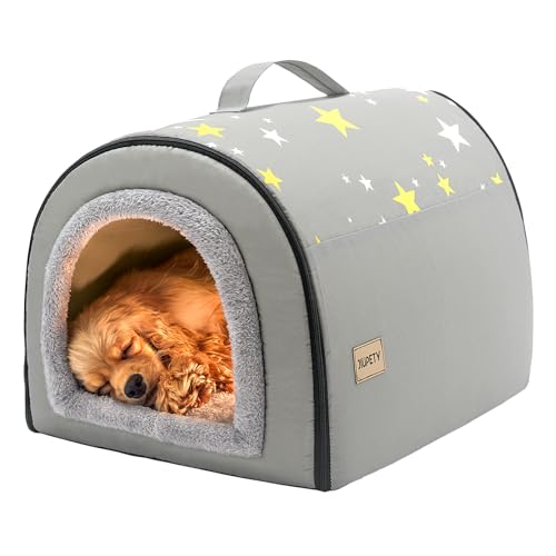 Jiupety Indoor Dog House, 2 in 1 Portable Foldable...