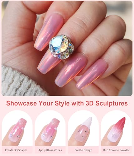 Chrome Nail Powder BISHENGYF – Feen-Effekt Nail Chrome Powder Cromepulver NäGel, WeißE Perle Chrome Powder Aurora Pigment Nagel Pulver Metallic-Spiegeleffekt Nagel Chrome Pulver FüR NäGel Diy-Salon