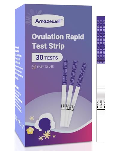Image of Ovulation Test Strips, Amazewell Ovulation Strips Fertility Test for Women Ovulation Predictor Kit for Home, 30pcs LH Test Strips Ovulation Kit Bulk, 5mm Width Easy Grip, High Accuracy