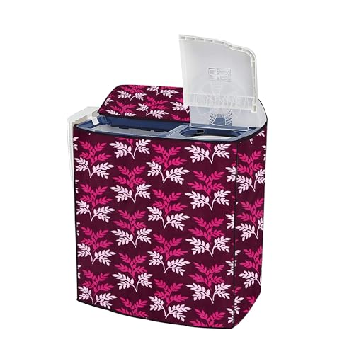 Image of Covernest Semi Automatic Washing Machine Cover, Dustproof, Compatible with 6 Kg - 7.5 Kg Washing Machines (WMC-WINE LEAF SEMI)