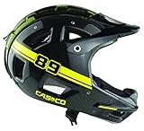  CASCO MTBE Fullface Downhill-Helm - Schwarz-Carbon Neon, Kopfumfang:56-58 cm