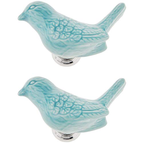 UNbit Bar Pulls,Knobs,Bow Pull Handle，2pcs Pigeon knobs Single-Hole Ceramic Door Knob Baby Kid's Furniture Drawer Wardrobe Cabinets Handles -Red Handle (Color : OneColor)