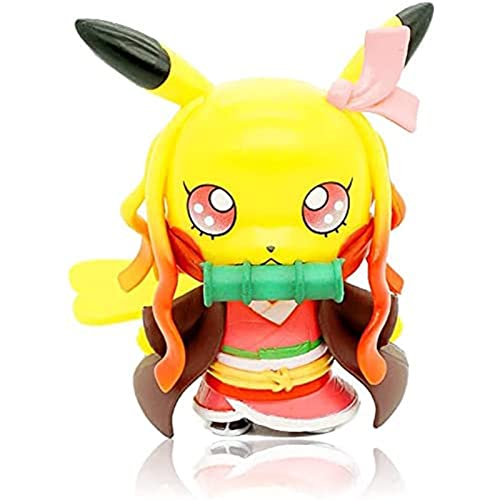 LXBH Demon Slayer Anime Action Figure, Pikachu Cosplay Demon Slayer GK Figurine PVC Figurine d'action Collection Anime Poupée Jouets Cadeaux pour Les Fans D'anime Kamado Nezuko Cover