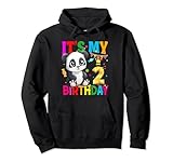 panda birthday girl 2th ho 2 anni carino panda birthday felpa con cappuccio