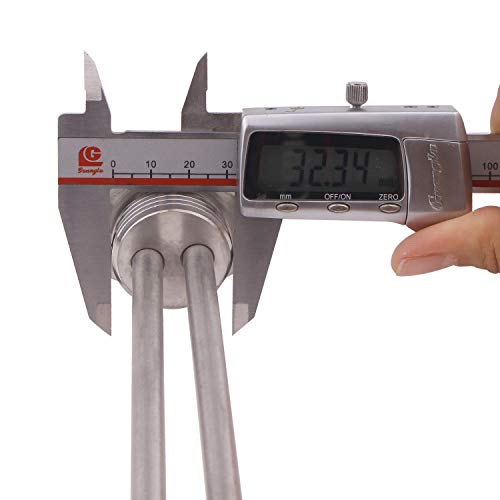 AIICIOO heating cartridge stainless steel 220V 1000W BSP 1 Zoll (DN25) Durchmesser 33,2 mm