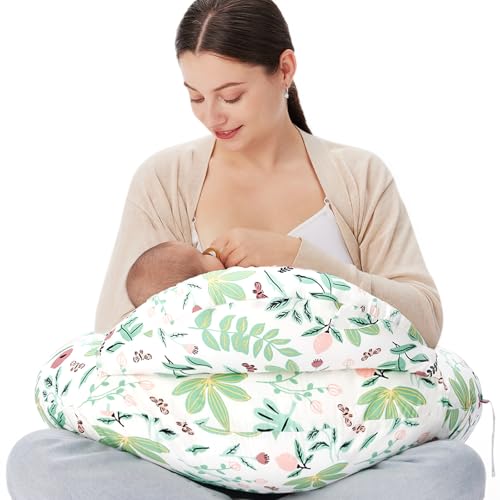 momcozy Coussin d’Allaitement Grande Taille avec Bord de sécurité – Coussin Ergonomique pour Allaitement et positionnement avec Sangle réglable et...
