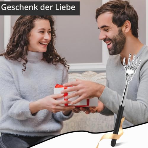 NVIYAM Ausziehbarer Rückenkratzer - Robuster Teleskop-Kratzhand Aus Edelstahl - Rückenmassagegerät Bis 57 cm – Ansicht 5