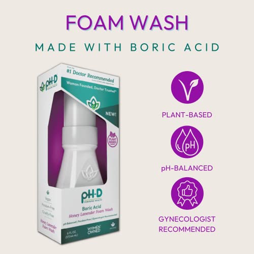 Ph-D Feminine Health - Boric Acid Foam Wash - Ph-Balanced, Paraben-Free, And Plant-Based (Honey Lavender, 6 Fl Oz (Pack Of 1)) #TOP1