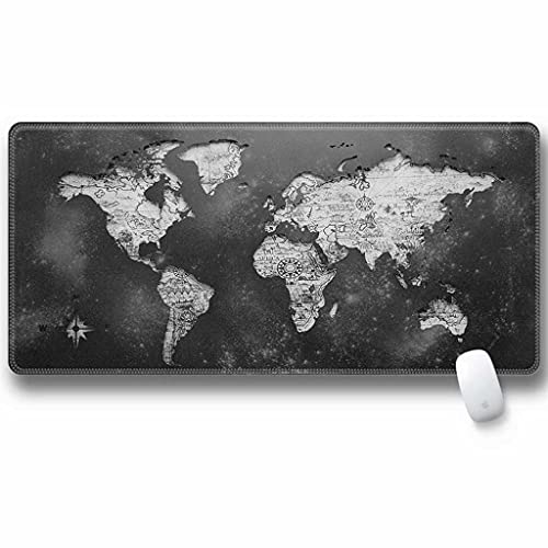 Grand tapis de souris gamer 1000x500 mm XXL carte nautique grise