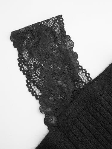 CIDER Cropped Sweaters for Women V-Neck Lace Knitted Long Sleeve Women Sweaters Pullover Trendy2