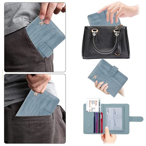 Image of Melsbrinna Rfid Passport Holder for Travel women /Men, Cute Passport Wallet Rfid Blocking Card Slots, Rfid Passport Cover /CaseTravel Wallet, Passport Book Holder, Blue1, Cute