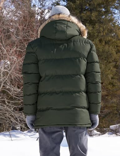 Image of Winter Coats For Men Winter Jackets Water Resistant Warm Thicken Puffy Hooded Insulated Thicken Parka Coat