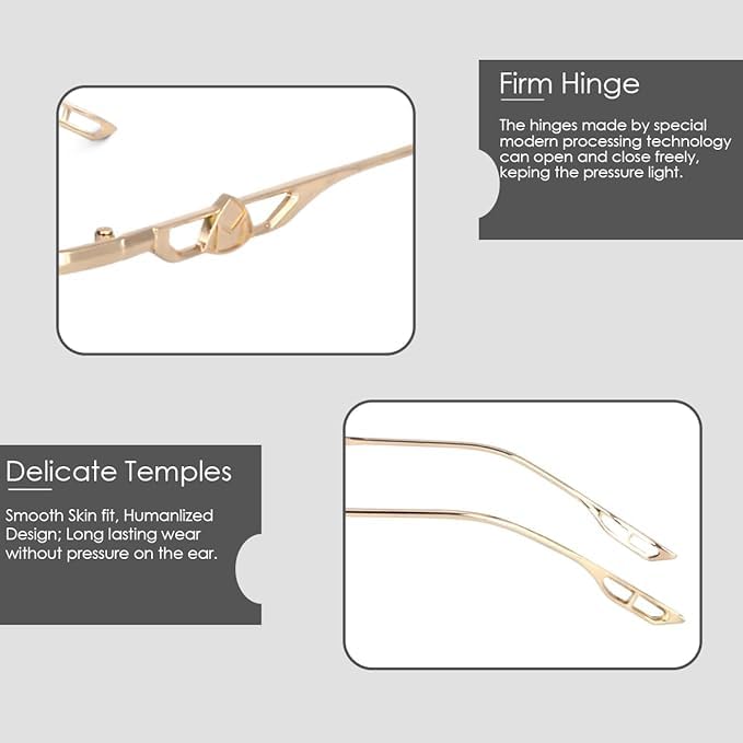 Image of IFLASH UV Protected Rectangular Rimless Sunglasses for Men and Women