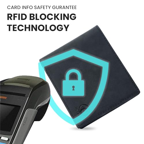 Leather Wallet for Men, Genuine Leather RFID Blocking Bifold Wallet, Minimalist Slim Design, Stylish and Secure Credit Card Holder (Black)4