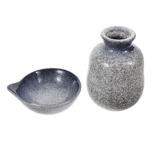 Cabilock 1Set Porcelain Tokkuri Bottle with Ochoko Cups Microwave Dishwasher Safe Minimalist Design for Elegant Sake Drinking Experience