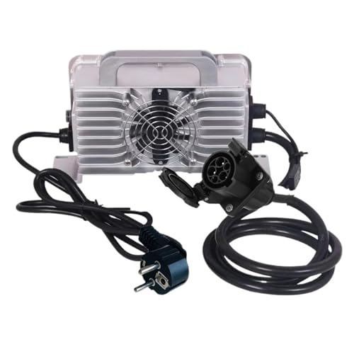 sujeniir Cargador de carga de batería de plomo ácido de litio LiFeP04 de 220 V, 60 V, 15 A, 20 A, 25 A, 30 A, 35 A con enchufe tipo 1 SAE J1772 (28S LTO 78.4V, 25A)