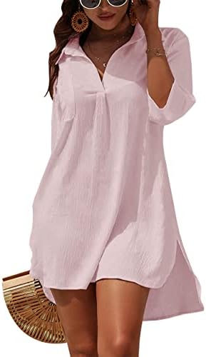 Blooming Jelly Womens Swimsuit Coverups White Chiffon Bikini Swimwear Beach Cover Up Dress Shirt Blooming Jelly Womens Swimsuit Coverups White Chiffon Bikini Swimwear Beach Cover Up Dress Shirt