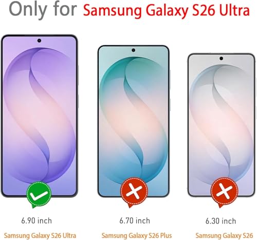 Image of vizer 9H Tempered Glass Screen Protector for Samsung Galaxy S26 Ultra (6.9 inch) | Full Edge-to-Edge Coverage | HD Clear | Bubble-Free Easy Installation | Military-Grade | Case Friendly | Black