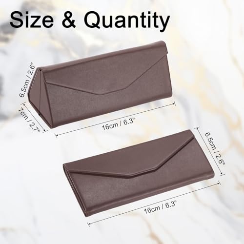 Image of PATIKIL Foldable Glasses Case, Triangle Magnetic Sunglasses Organizer Case PU Leather Hard Eyeglass Case (1 Pcs)