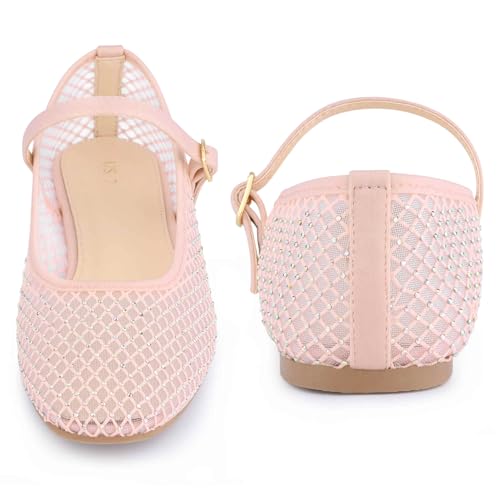 Perphy Rhinestone Breathable Mesh Ballet Flats Pumps for Women4