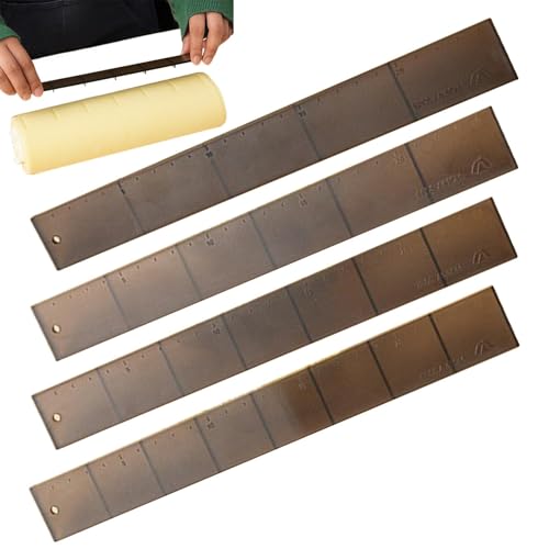 Regla de medición de grosor de pasteles de repostería, 4 veces guía de grosor para cortar pasteles, guía de grosor, regla de horneado, herramienta auxiliar, accesorios de cocina para el hogar para