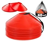 75/50/40/20 Pack, Pro-Grade Soccer Training Cones Set, Durable Agility Soccer Cones with Carry Bag & Strap Holder Ideal for Sports Training, Football, Soccer, Basketball- Trusted by Coaches & Athletes
