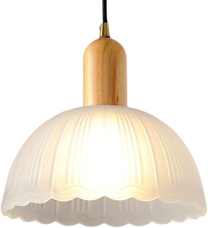 Lustre moderne pour îlot de cuisine, phare japonais en verre dépoli et suspension design