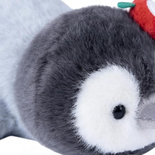 Peluche pingouin en position allongée apaisante et douce - 7