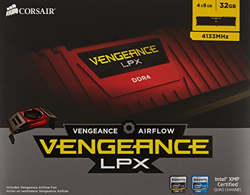 Image of Corsair CMK32GX4M4K4133C19 VENGEANCE LPX 32GB (4x8GB) DDR4 4133 (PC4-33000) C19 PC Memory Black