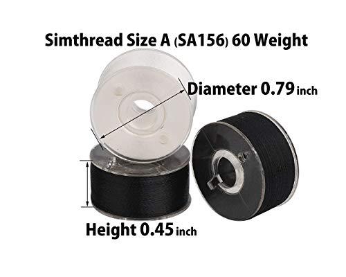 Simthread Embroidery Thread Essential Pack Bundle | 15White + 10Black Prewound Bobbin & 6 White Machine Embroidery Threads miniatura 4