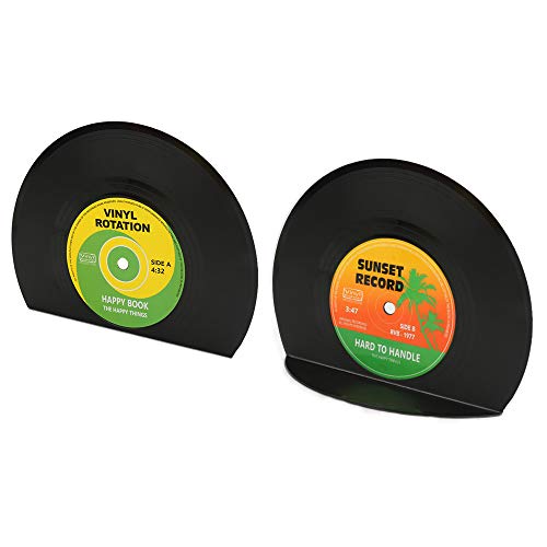 Yidenguk - Sujetalibros con forma de discos de vinilo, vintage, soporte para CD,...