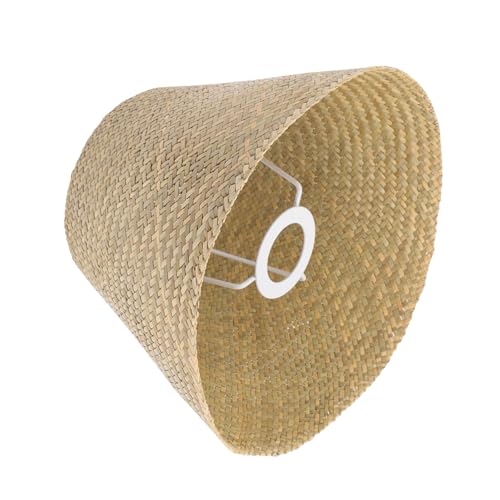 CTIRCHIU 草編ランプシェード ヴィンテージ編み込みデザイン 簡単取り付け 省スペース テーブルランプ用 おしゃれな室内装飾 リラクゼーショ