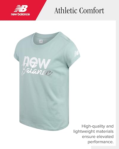 Image of New Balance Girls Athletic Skort Set - 2 Piece Active Short Sleeve Girls Shirts & Tennis Scooter Skirt Clothing Set