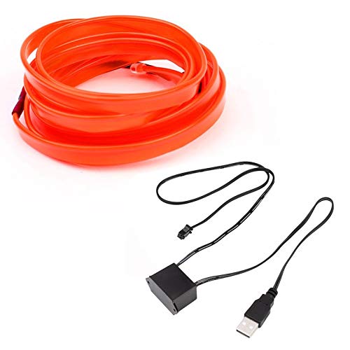 Lynn025Keats Party LED EL - Guirnalda de luces de neón para baile (incluye unidad USB de 3 V y 12 V), rojo, 5,0 m