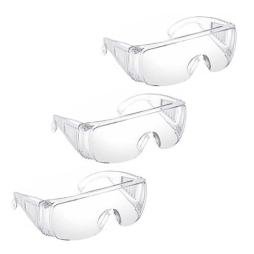 BNFGD 3Pcs Safety Glasses,Clear Goggles,Eyewear Protective Goggles Glasses Anti Splash Scratch,Dust Proof for Eye Full Protection Construction Laboratory Outdoor Glasses