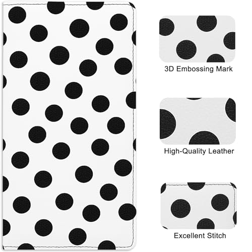 Image of LumiMokki Premium Car Registration & Insurance Card Holder with Magnetic Shut, Vehicle Glove Box Car Organizer - For Documents, Cards, License (Polka dots)