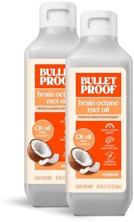Bulletproof Brain Octane C8 MCT Oil, 32 Ounces (Pack of 2), Keto ...