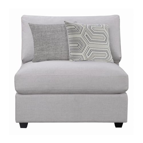 Sillón moderno tapizado sin brazos gris miniatura 3