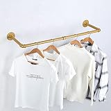 JIANZHUO Industrial Pipe Clothes Rack Wall Mounted,Vintage Retail Wall Mount Pipe Clothing Rack,Meta