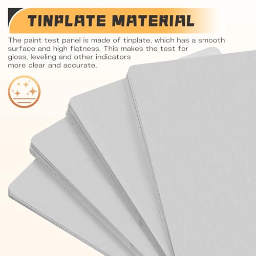 Image of 100pcs Tinplate Paint Color Matching Spray Out Cards Paint Test Panels Automotive Sprayout Cards for Coating Paint