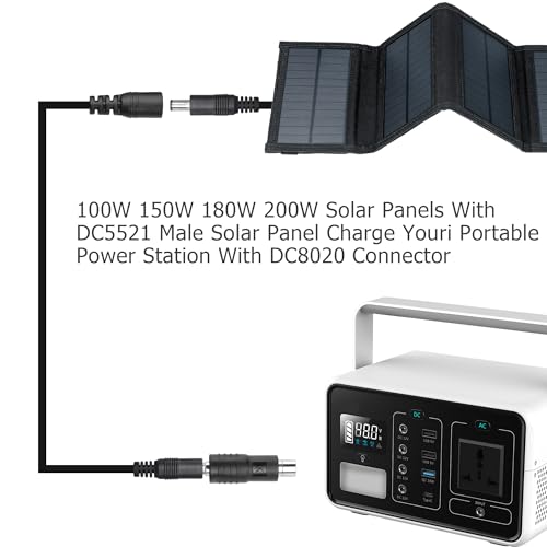 YAODHAOD DC5521 auf DC8020 Adapter, DC5521 5,5 mm x 2,1 mm Buchse auf DC8020 Stecker, Adapter, kompatibel mit Jackery für Solarpanel, Wohnmobil, tragbare Kraftstation, Solargenerator (2 Stück)