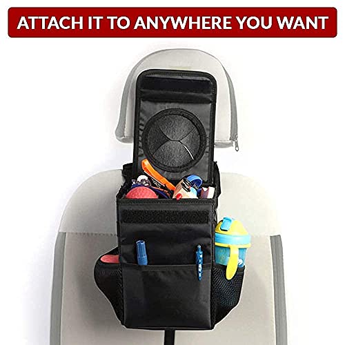 Mausly Car Trash Can With Lid And Storage Pockets - Waterproof Car Trash Bag Hanging, 100% Leak-Proof Automotive Garbage Can, Multipurpose Car Trash Bin #TOP5
